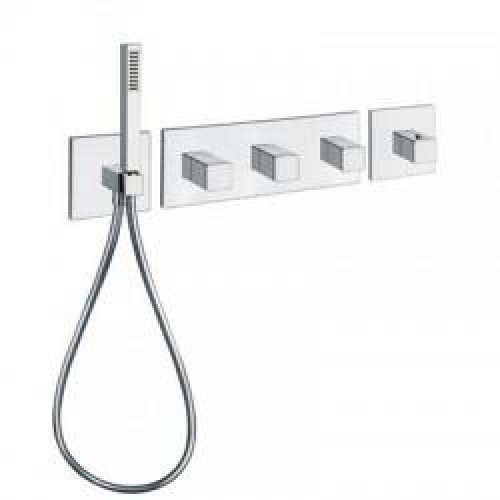 FACADE QUADRI HORIZONTAL THERMOSTATIQUE 3 SORTIES + DOUCHETTE CHROME – CRISTINA ONDYNA XQ76951