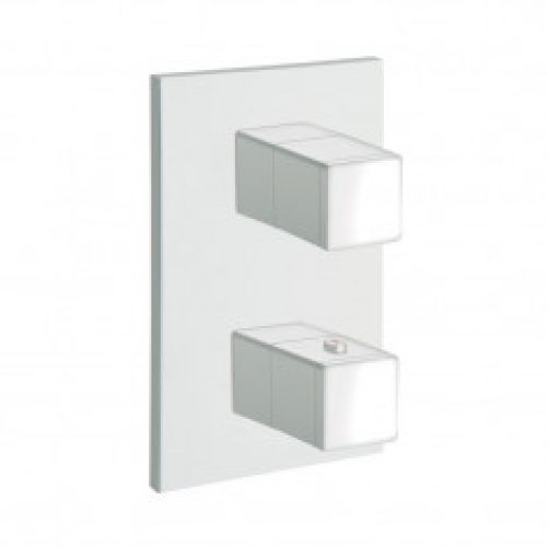 Facade thermostatique douche encastré QUADRI Whitemat (2 sorties) – Cristina Ondyna XQ85224