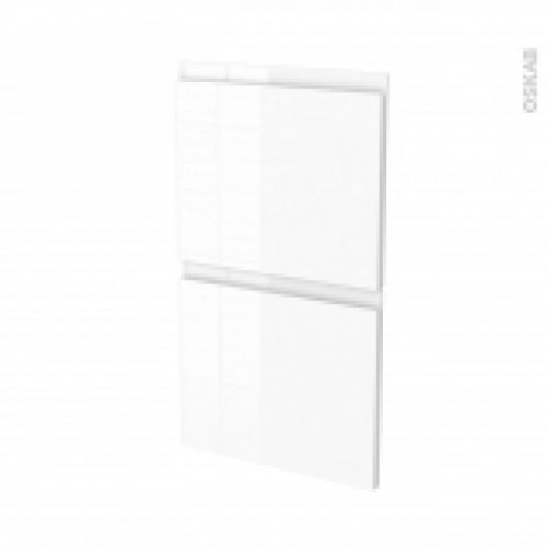 Facades De Cuisine 2 Tiroirs N52 Ipoma Blanc Brillant L40 X H70 Cm
