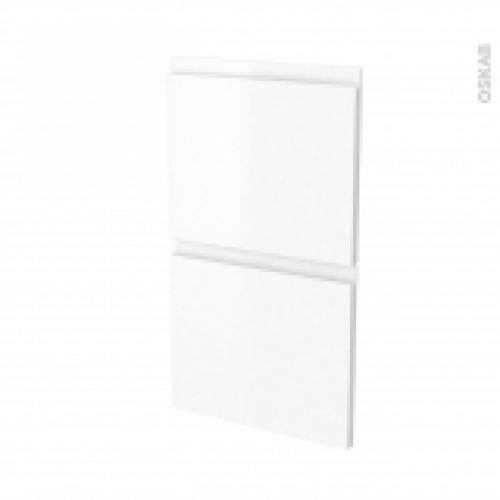 Facades De Cuisine 2 Tiroirs N52 Ipoma Blanc Mat L40 X H70 Cm