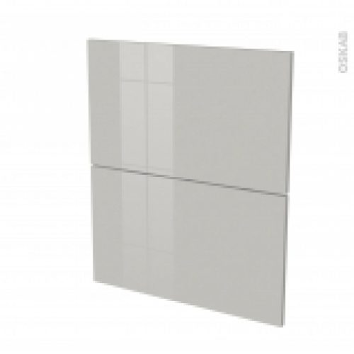 Facades De Cuisine 2 Tiroirs N57 Ivia Gris L60 X H70 Cm