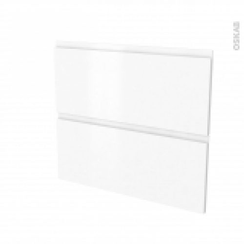 Facades De Cuisine 2 Tiroirs N60 Ipoma Blanc Mat L80 X H70 Cm