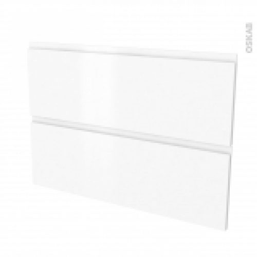 Facades De Cuisine 2 Tiroirs N61 Ipoma Blanc Mat L100 X H70 Cm