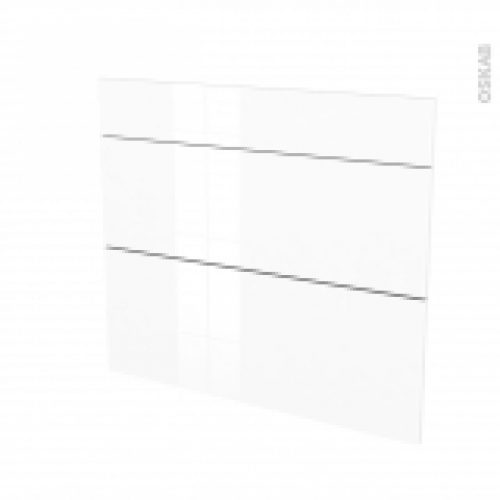 Facades De Cuisine 3 Tiroirs N74 Bora Blanc L80 X H70 Cm
