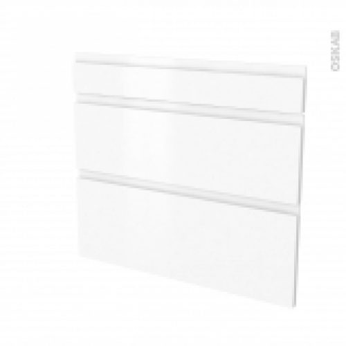 Facades De Cuisine 3 Tiroirs N74 Ipoma Blanc Mat L80 X H70 Cm