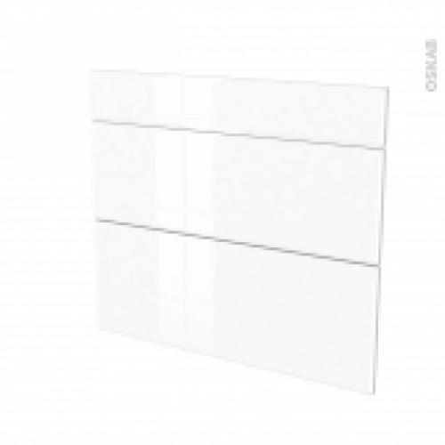 Facades De Cuisine 3 Tiroirs N74 Iris Blanc L80 X H70 Cm