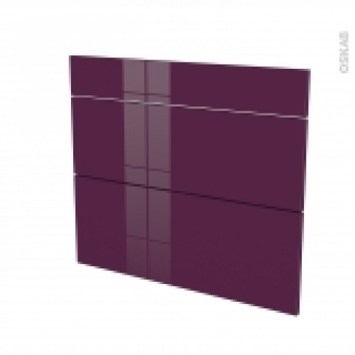Facades De Cuisine 3 Tiroirs N74 Keria Aubergine L80 X H70 Cm