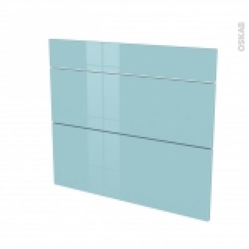 Facades De Cuisine 3 Tiroirs N74 Keria Bleu L80 X H70 Cm
