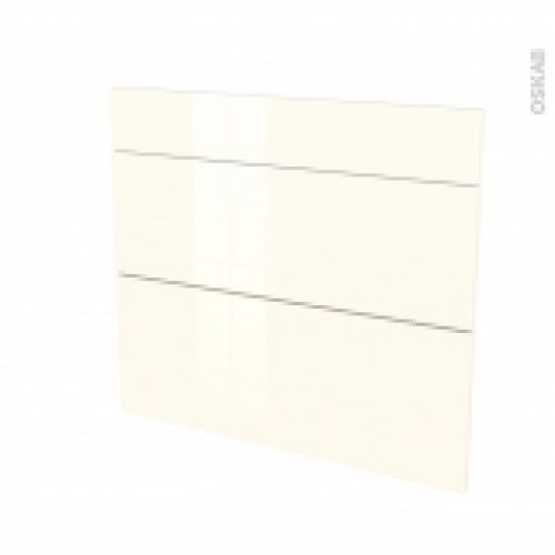 Facades De Cuisine 3 Tiroirs N74 Keria Ivoire L80 X H70 Cm