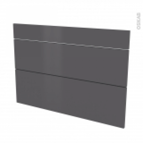 Facades De Cuisine 3 Tiroirs N75 Ginko Gris L100 X H70 Cm