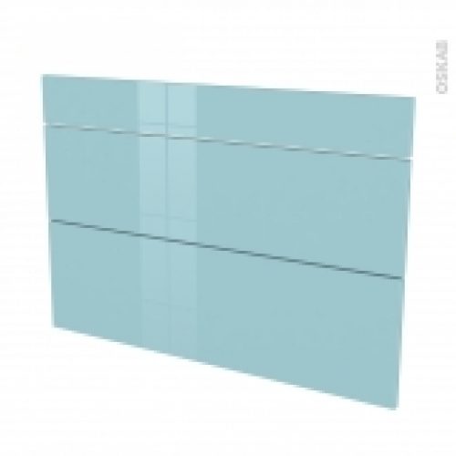Facades De Cuisine 3 Tiroirs N75 Keria Bleu L100 X H70 Cm