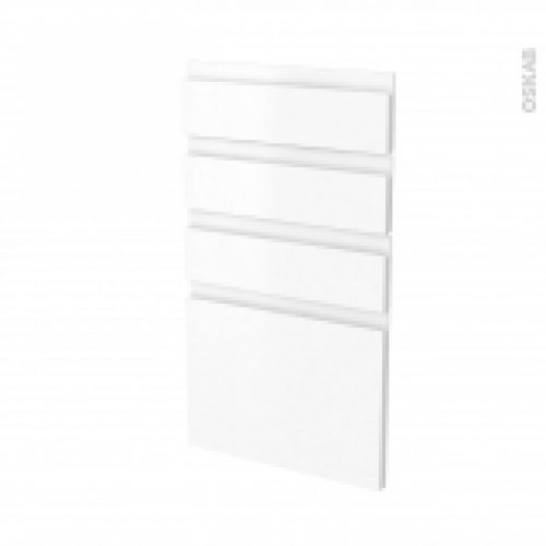 Facades De Cuisine 4 Tiroirs N53 Ipoma Blanc Mat L40 X H70 Cm