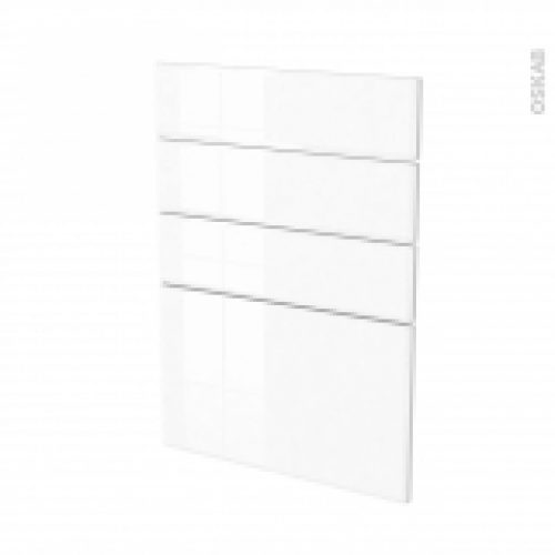 Facades De Cuisine 4 Tiroirs N55 Iris Blanc L50 X H70 Cm