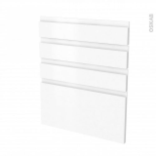 Facades De Cuisine 4 Tiroirs N59 Ipoma Blanc Mat L60 X H70 Cm