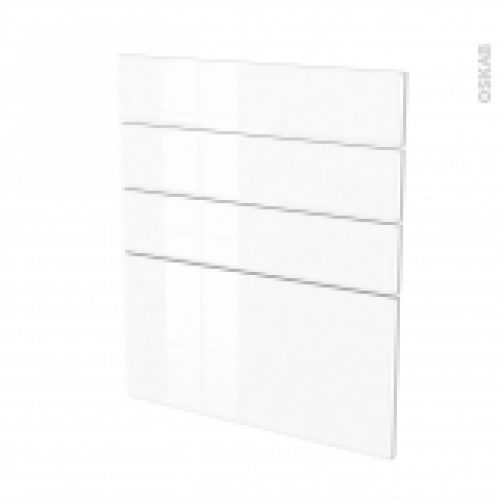 Facades De Cuisine 4 Tiroirs N59 Iris Blanc L60 X H70 Cm