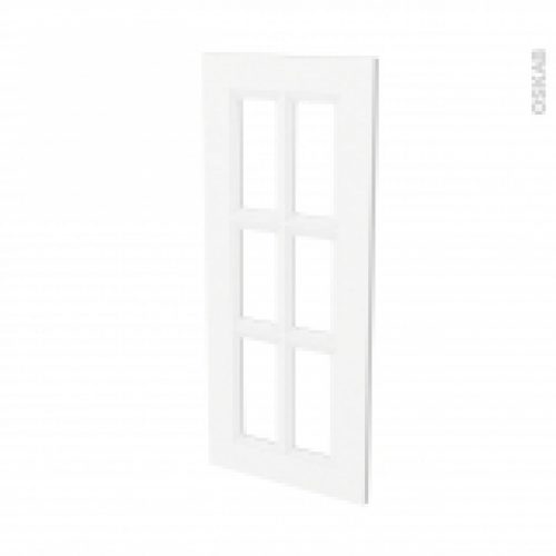 Facades De Cuisine Porte N84 Vitre Static Blanc L40 X H92 Cm