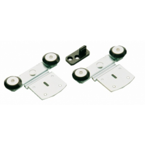 Ferrure de porte coulissante pour fixation à plat