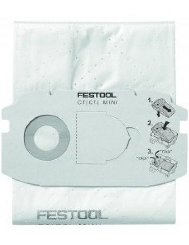 FESTOOL – Paquet de 5 sacs filtre SC FIS-CT SYS – 500438