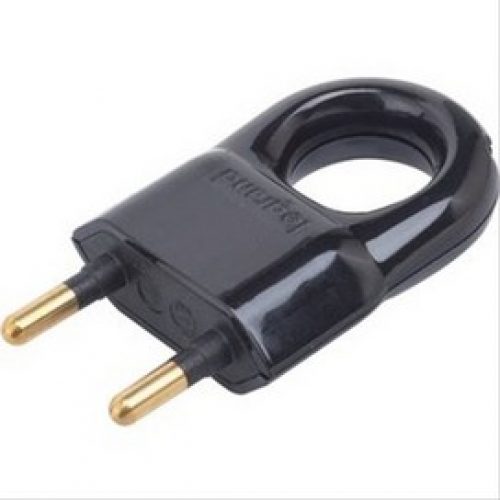 Fiche 2P plastique noir  avec anneau d&rsquo;extraction Legrand