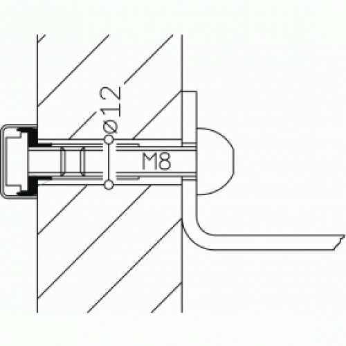 Fixation pour poignée inox  – montage apparent simple – STG 1222