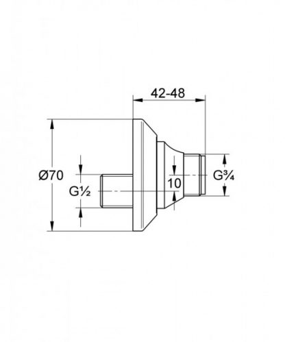 Fixations Grohe Connecteur en S Chromé