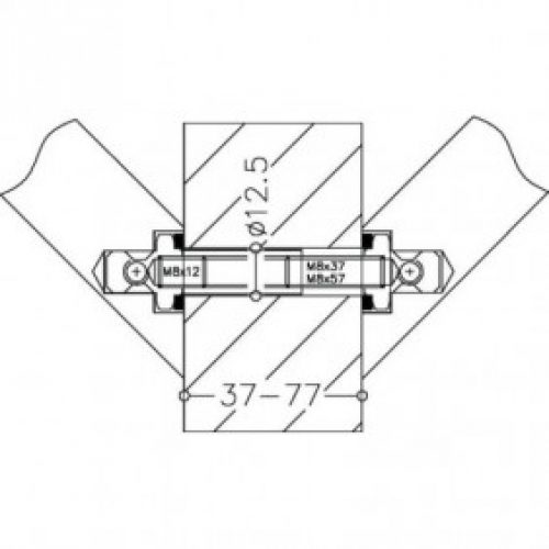 Fixations pour montage par paire de poignée inox inclinée 522 et 1522