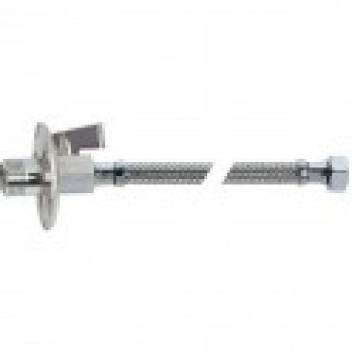 Flexible de raccordement – 30 cm – MF 1/2″ – Avec robinet d’arrêt – Tucai