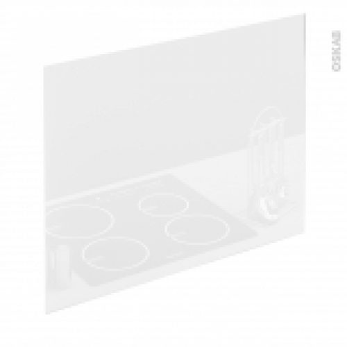 Fond De Hotte Cuisine Verre Blanc L90 X H65 X E04 Cm Planeko