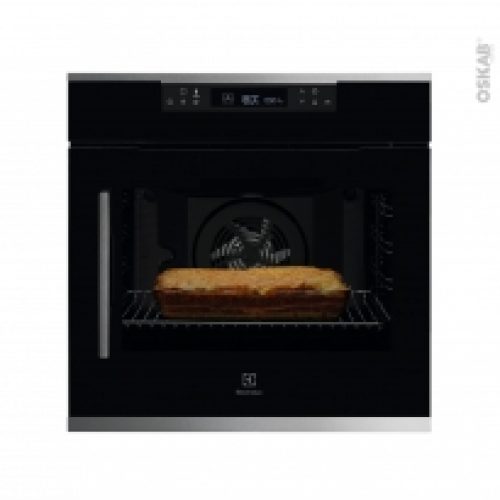 Four Encastrable Pyrolyse Multifonction 72L Verre Noir Et Inox Porte Droite Electrolux Kofcp00Rx