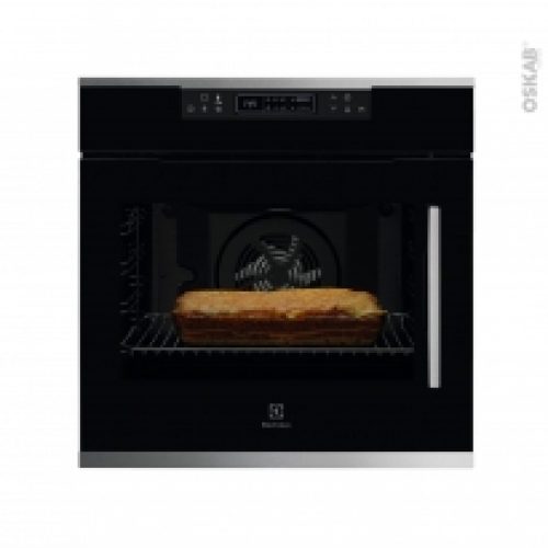 Four Encastrable Pyrolyse Multifonction 72L Verre Noir Et Inox Porte Gauche Electrolux Kofcp00Lx