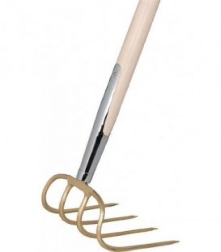 Fourche IDEAL 4 dents, 180 mm, embout rail Manche long en frene, 1350 mm