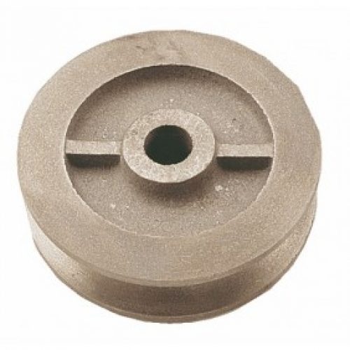 Galet en fonte pour porte coulissante sur fer plat – gorge ronde