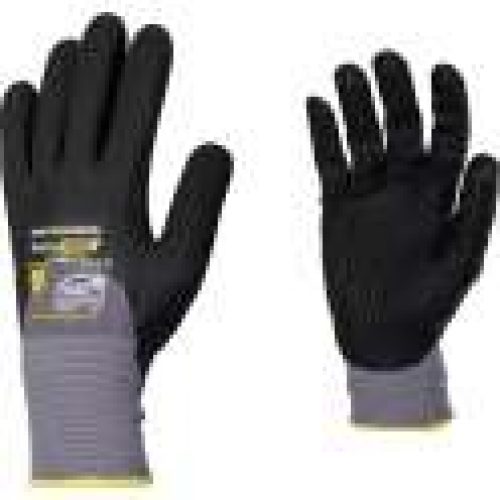 Gants de manutention enduction nitrile noir et gris – Eurotechnique