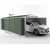 Garage métal EASYSHED vert 18m² avec puit de lumière