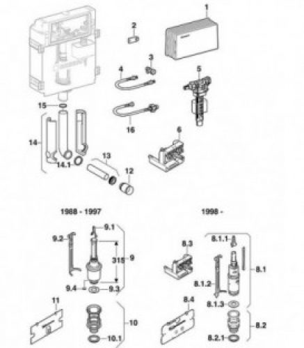 Geberit Bassin pour garniture de rincage Impuls