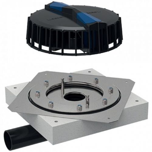 Geberit Entrée d&rsquo;eau de toiture avec bride de montage 9l/s horizontal Pluvia