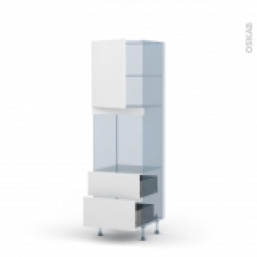 Ginko Blanc Kit Renovation 18 Colonne Four Niche 60 N2158 1 Porte 2 Casseroliers L60Xh195Xp60