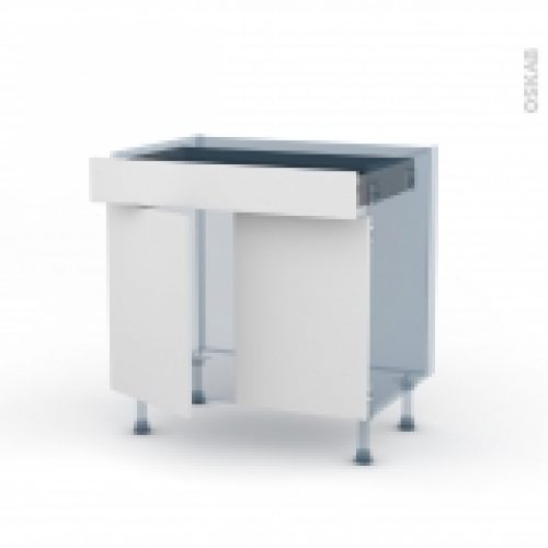 Ginko Blanc Kit Renovation 18 Meuble Bas Cuisine 2 Portes 1 Tiroir L80Xh70Xp60