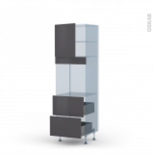 Ginko Gris Kit Renovation 18 Colonne Four N1657 1 Porte 2 Casseroliers L60Xh195Xp60