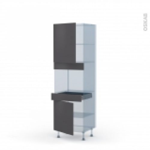 Ginko Gris Kit Renovation 18 Colonne Four Niche 45 N2156 2 Portes 1 Tiroir L60Xh195Xp60