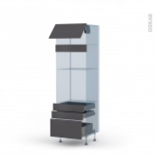 Ginko Gris Kit Renovation 18 Colonne Fourmo 3638 N1059 1 Abattant 3 Tiroirs L60Xh195Xp60