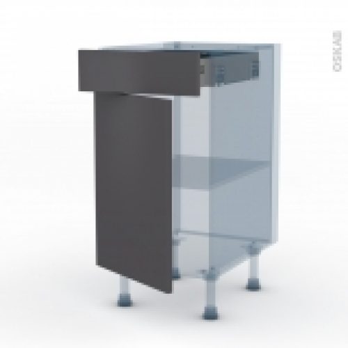 Ginko Gris Kit Renovation 18 Meuble Bas Cuisine 1 Porte 1 Tiroir L40Xh70Xp60