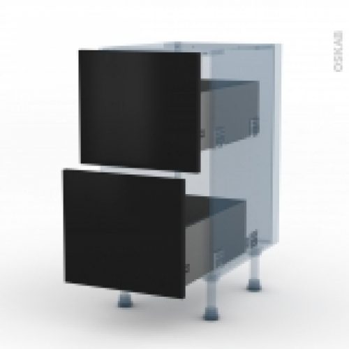Ginko Noir Kit Renovation 18 Meuble Casserolier 2 Tiroirs L40Xh70Xp60