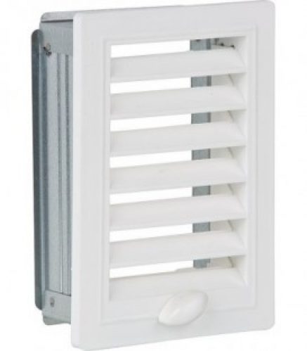 Grille d aeration et cadre de montage, reglable 100 mm x 280 mm plastique blanc
