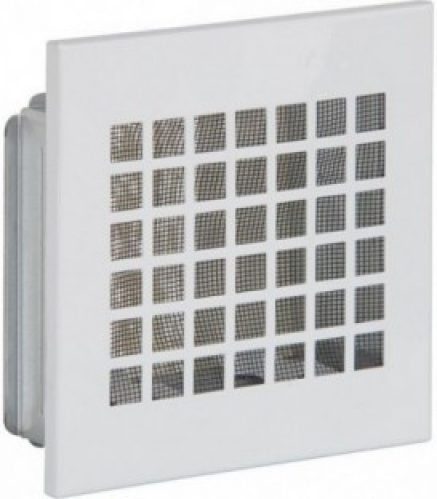 Grille d&rsquo;aeration avec moustiquaire et cadre de montage 300 mm x 300 mm tole blanc