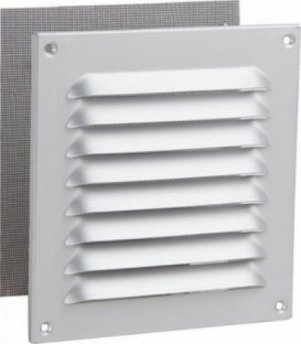 Grille d&rsquo;aeration intempéries en alu, anodisee – 200x200mm moustiquaire, vis et chevilles