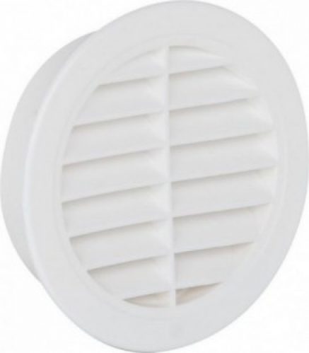 Grille d&rsquo;aeration ronde avec avec moustiquaire 150 mm, blanc