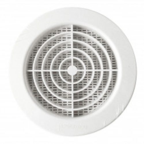 Grille d&rsquo;aération ronde avec moustiquaire et fermeture – A encastrer