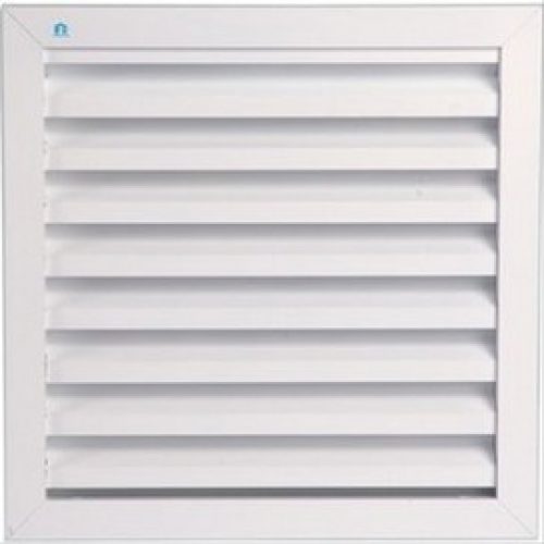Grille murale alu blanc 400×400, prof.à encastrer 28,5