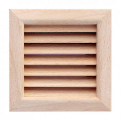 Grille ventilation carrée en bois 112x112mm, trou 100x100mm, à encastrer